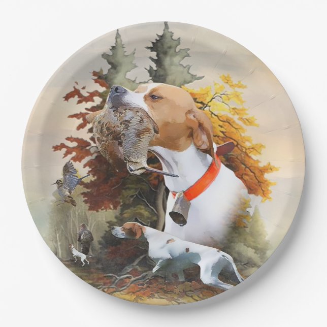 English Pointer     Paper Plate (Front)