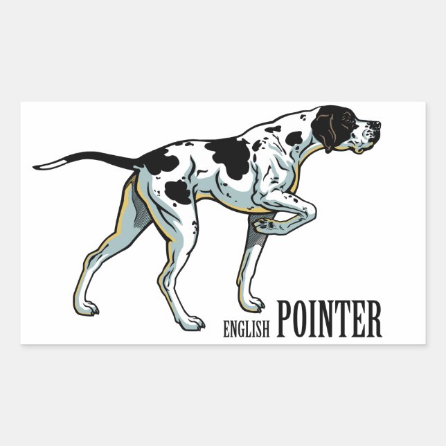 english pointer rectangular sticker (Front)