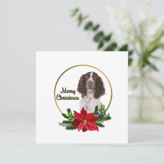 English Pointer Red & Green Christmas Card