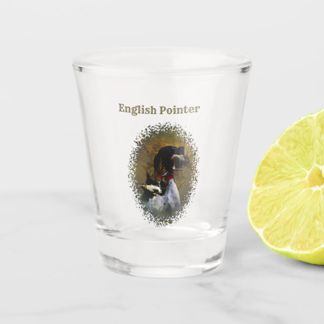 English Pointer     Shot Glass (Front)