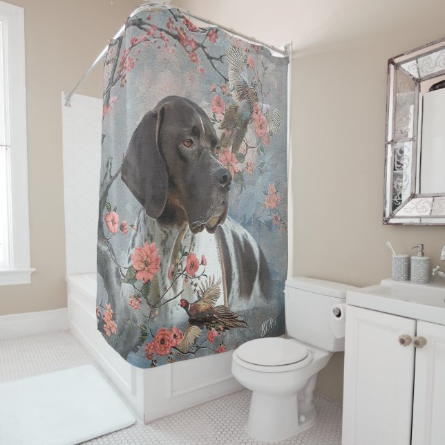English Pointer Shower Curtain (In Situ)