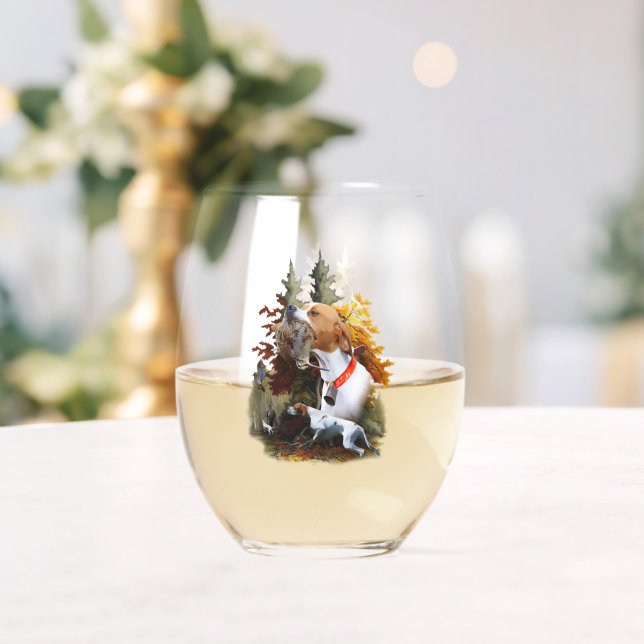 English pointer stemless wine glass (Insitu (Wedding))