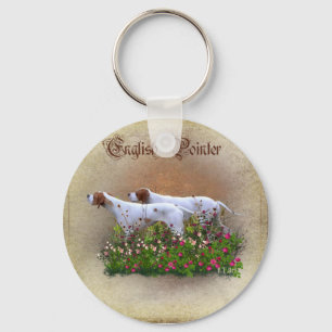 English Pointer Tapestry Poster Triptych Acrylic P Key Ring