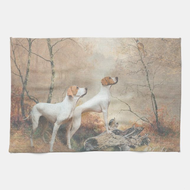 English Pointer  Tea Towel (Horizontal)