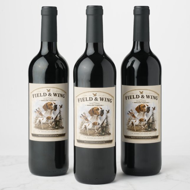 English Pointer   Wine Label (Bottles)