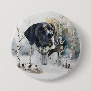 English Pointer , Woodcock Hunting Season , Art 7.5 Cm Round Badge