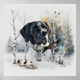 English Pointer , Woodcock Hunting Season , Art Poster