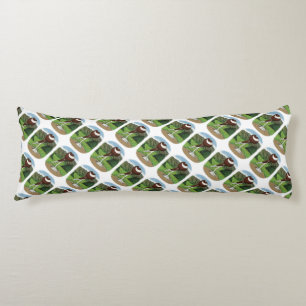 English Pouter Pigeon With Mountains Body Cushion