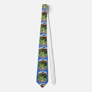 English Pouter Pigeon With Mountains Tie