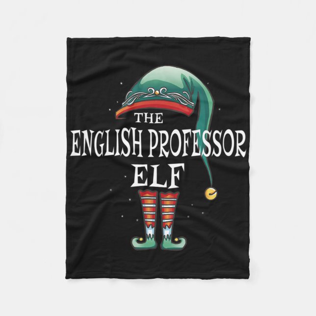 English Professor Elf Job Christmas  Fleece Blanket (Front)