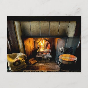 English Pub Fire Postcard