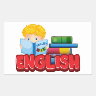 English Rectangular Sticker