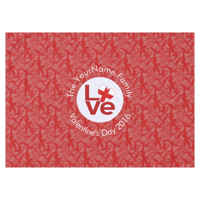English Red LOVE Flag Personalised  Tablecloth (Front (Horizontal))
