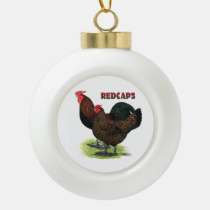 English Redcaps Ceramic Ball Christmas Ornament