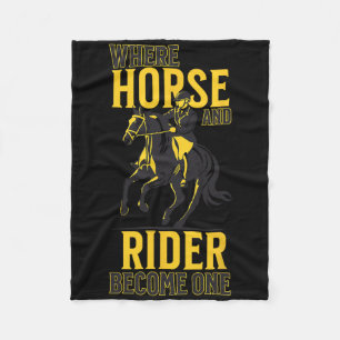 English Riding Equestrian Funny Saying Horse Sport Fleece Blanket