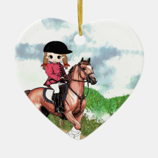 English Riding Girl Ceramic Tree Decoration