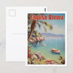 English Riviera England Vintage Travel Place Postcard