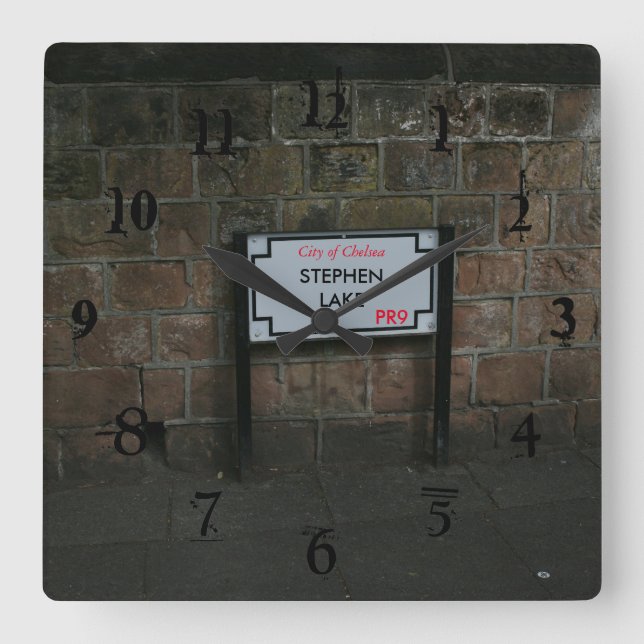 English Road Sign personalised Square Wall Clock (Front)