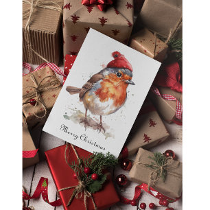 English Robin Christmas Travel Greetings Holiday Card
