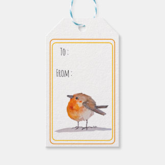 English Robin Watercolour Gift Tags