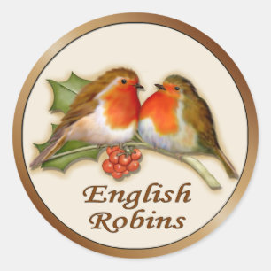 English Robins Classic Round Sticker