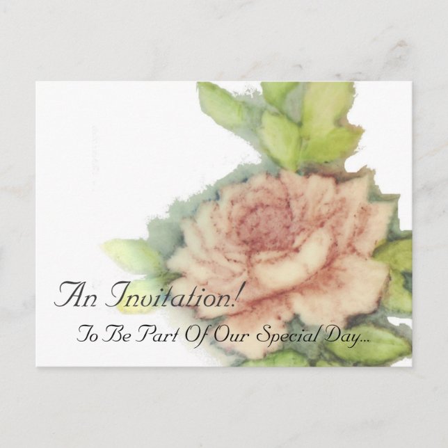 English Rose An Invitation Post Card-Customise (Front)