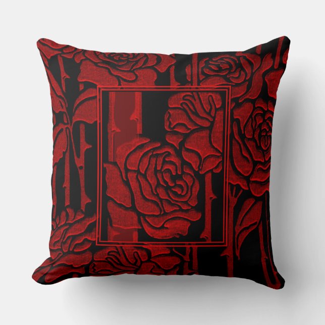 English Rose Book Design Cushion (Front)