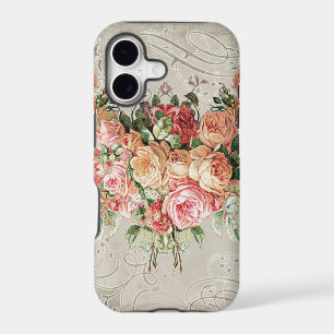 English Rose Bouquet, Vintage n Modern Swirl Leaf