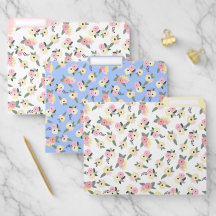 English Rose Floral File Folders