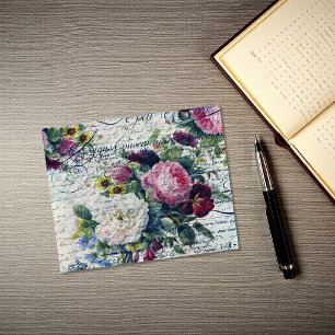 English Rose Florals Ephemeral Writings Cardstock