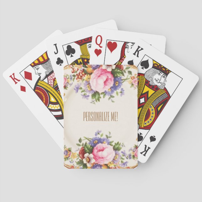 English Rose Garden Victorian Playing Cards (Back)