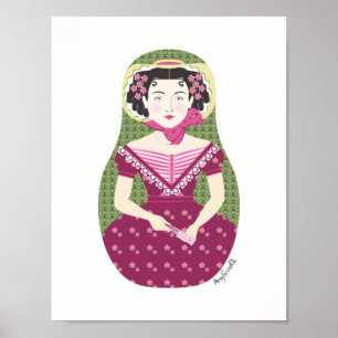 English Rose Matryoshka Poster