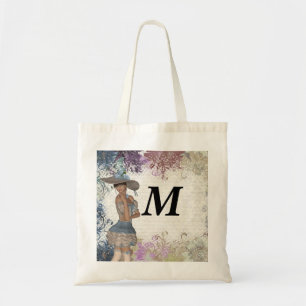 English rose romantic girl tote bag
