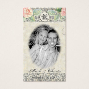 English Rose & Silver Wedding Favour Gift Tags