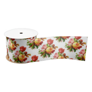 English Rose Tea Party Theme Ribbon Satin Ribbon