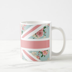 English Roses Union Jack Flag Coffee Mug