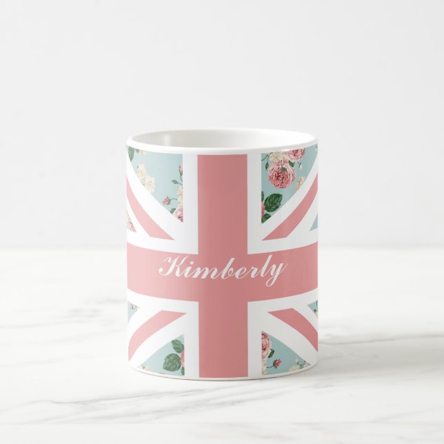 English Roses Union Jack Flag Coffee Mug (Center)