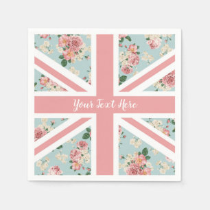 English Roses Union Jack Flag Napkin