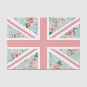 English Roses Union Jack Flag Tissue Paper