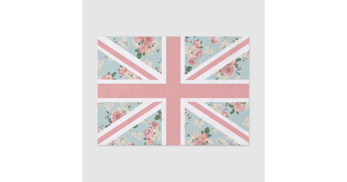 Union Jack Roses English Roses Union Jack Flag Tissue Paper | Zazzle