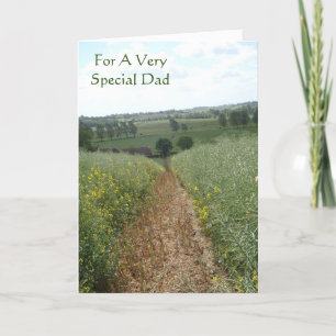 English rural scene with original verse for dad  card