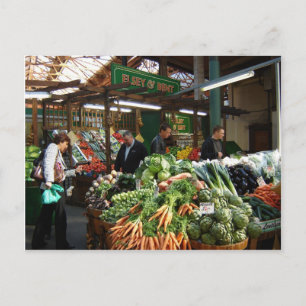 English Scenes, Borough Market, buying vegetables Postcard