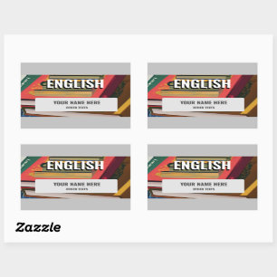 English School Subject Sticker Label