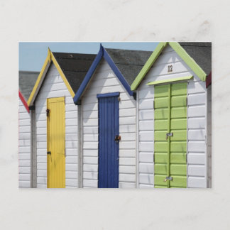 English Seaside Beach Huts Postcard