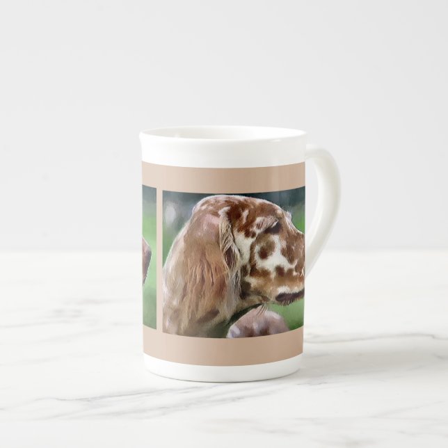 English Setter Art Bone China Mug (Front Right)