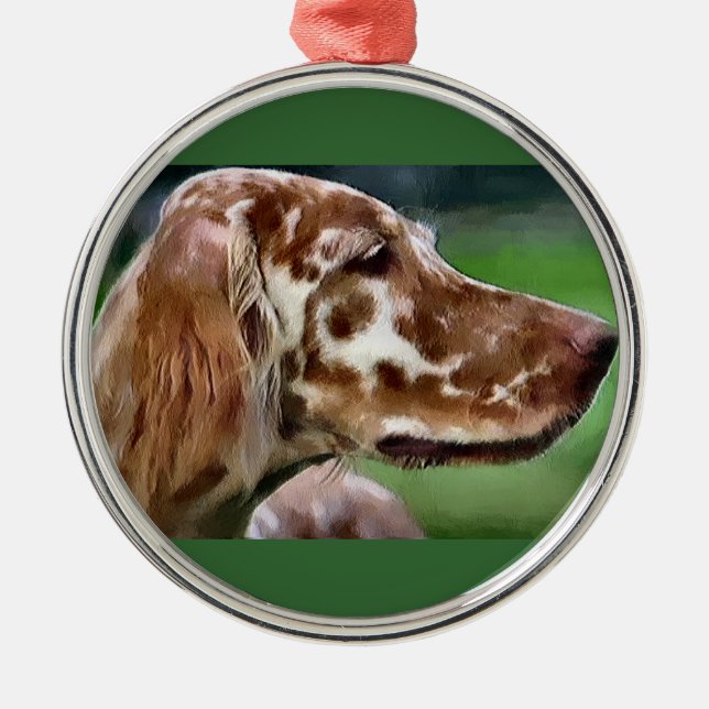 English Setter Art Metal Tree Decoration (Front)