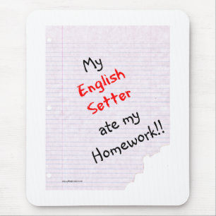 English Setter Ate My Homework Mouse Mat