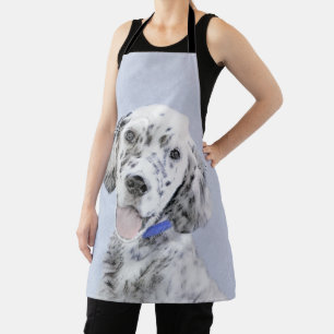 English Setter Blue Belton Painting Dog Art Apron