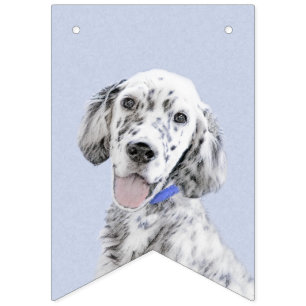 English Setter Blue Belton Painting Dog Art Bunting