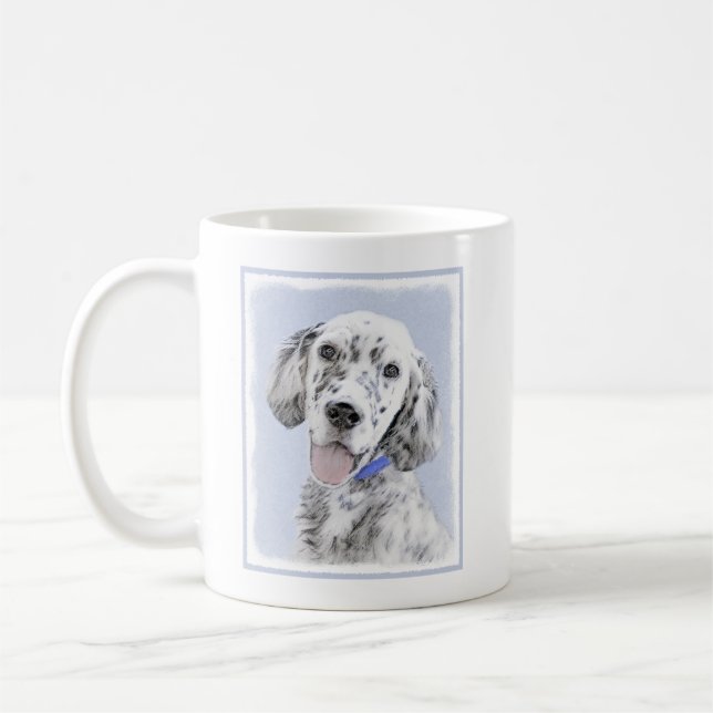 English Setter Blue Belton Painting Dog Art Coffee Mug (Left)